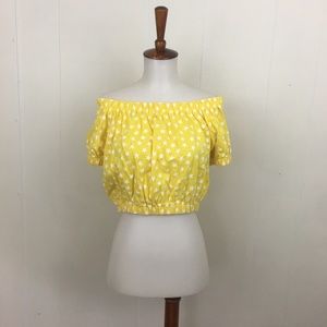 Vintage 80’s 90’s Star Print‎ Off Shoulder Crop Top